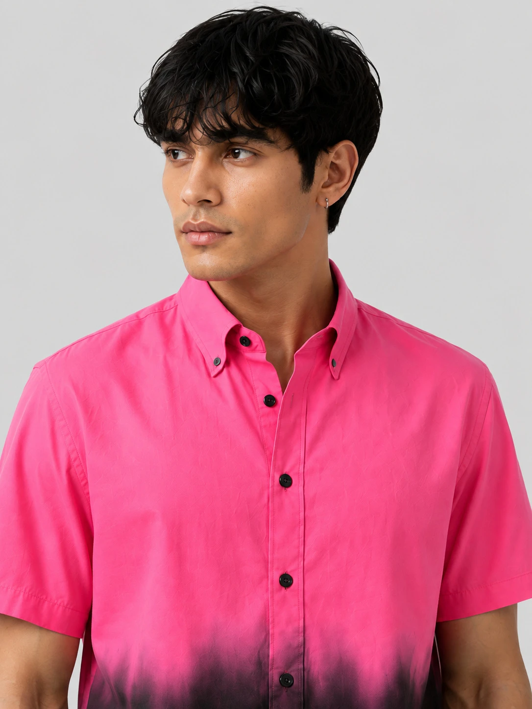 Men's Pink & Black Ombre Casual Shirt - Image 6