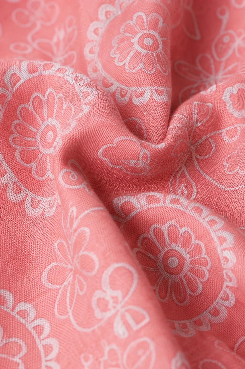 Men's Coral Pink Floral Printed Casual Half Sleeve Shirt - Image 7