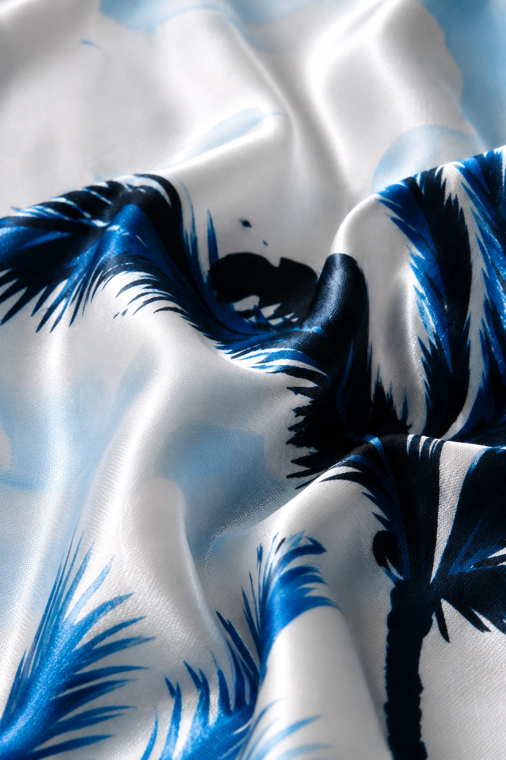 Men's Premium Tropical Scenic Print Half Sleeve Shirt - Sky Blue - Image 7